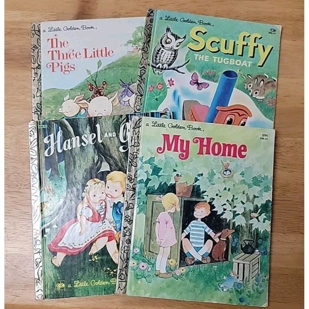Little Golden Books Vintage Lot Of 4 (Three Little Pigs, Hansel & Gretel, Et Al)
